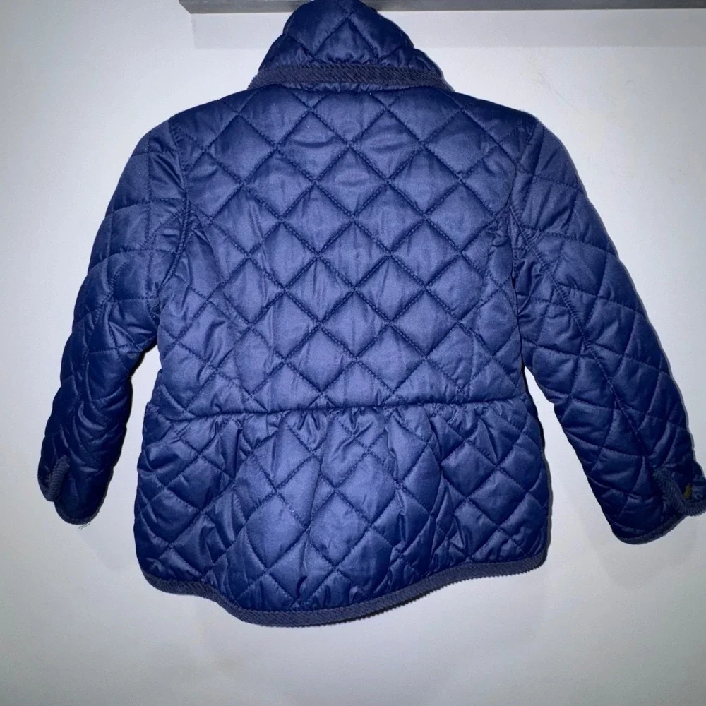 Polo by Ralph Lauren Navy Quilted Kids Jacket with White Logo
